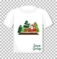 personnage de dessin animé de père noël sur t-shirt isolé sur fond transparent vecteur