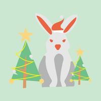 lapin mignon de noël vecteur