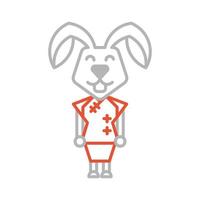 icône fille lapin symbole nouvel an vecteur