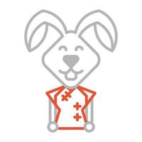 icône fille lapin symbole nouvel an vecteur