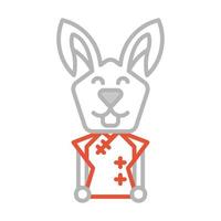 icône fille lapin symbole nouvel an vecteur