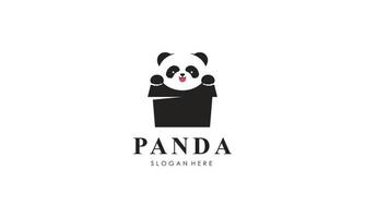 modèle vectoriel de conception de logo de silhouette d'ours panda