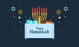 menorah de hanukkah. concept de hanukkah joyeuse fête juive vecteur