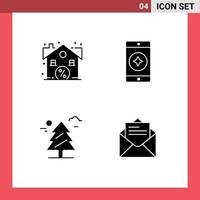 4 icônes créatives signes et symboles modernes de remise weald vente application mobile e-mail éléments de conception vectoriels modifiables vecteur