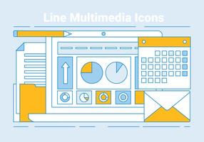 Éléments d'outils de bureau linéaire gratuits vecteur