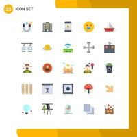 25 icônes créatives signes et symboles modernes de l'hôtel de l'école de voile emojis affamés éléments de conception vectoriels modifiables vecteur