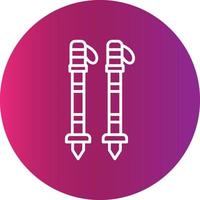 conception d'icônes créatives de bâtons de ski vecteur