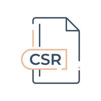 icône de format de fichier csr. icône de ligne d'extension rse. vecteur