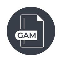 icône de format de fichier gam. icône remplie d'extension gam. vecteur