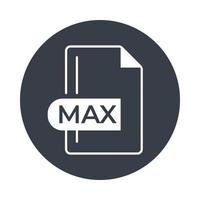 icône de format de fichier max. icône remplie d'extension max. vecteur