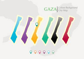 Carte du bandeau de Gaza vecteur