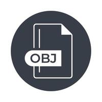 icône de format de fichier obj. icône remplie d'extension obj. vecteur