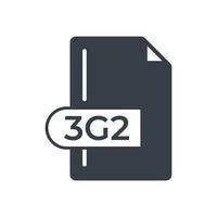 Icône de format de fichier 3g2. Icône remplie d'extension 3g2. vecteur