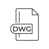 icône de format de fichier dwg. icône de ligne d'extension dwg. vecteur