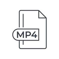icône de format de fichier mp4. icône de ligne d'extension mp4. vecteur