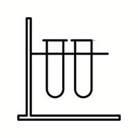icône de ligne vectorielle de tubes à essai uniques vecteur