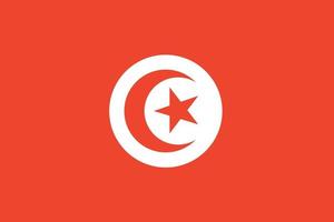 drapeau tunisien. couleurs et proportions officielles. vecteur