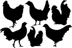 vecteur de silhouette de poulet pour les sites Web, illustrations liées aux graphiques