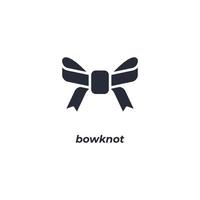 le symbole de bowknot de signe de vecteur est isolé sur un fond blanc. couleur de l'icône modifiable.