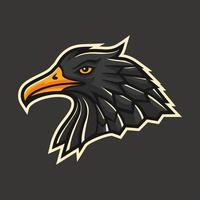 illustration de conception de logo de mascotte tête d'oiseau aigle vecteur