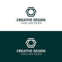 création de logo de marque d'entreprise abstraite, création de modèle de logo avec géométrie hexagonale vecteur