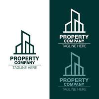 création de logo de marque de société immobilière abstraite, création de modèle de logo avec bâtiment vecteur