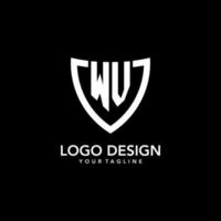 logo initial monogramme wv avec un design d'icône de bouclier moderne et propre vecteur
