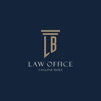 logo monogramme initial lb pour cabinet d'avocats, avocat, avocat avec style pilier vecteur