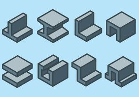 Icônes de vecteur de poutre