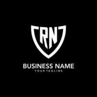 logo initial monogramme rn avec un design d'icône de bouclier moderne et propre vecteur