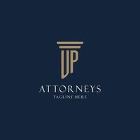 logo monogramme initial pour cabinet d'avocats, avocat, avocat avec style pilier vecteur