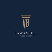 logo monogramme initial vb pour cabinet d'avocats, avocat, avocat avec style pilier vecteur