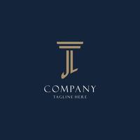 jl logo monogramme initial pour cabinet d'avocats, avocat, avocat avec style pilier vecteur