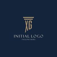 xg logo monogramme initial pour cabinet d'avocats, avocat, avocat avec style pilier vecteur