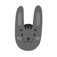 vecteur lapin noir comme symbole du nouvel an chinois, tête de lapin mignon pour les enfants