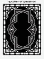 conception de couverture de livre de coran, bordure de cadre de couverture islamique vecteur