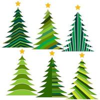 ensemble d'arbres de noël. illustration vectorielle isolée pour joyeux noël et bonne année. vecteur