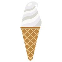 illustration vectorielle de crème glacée. crème glacée dans une corne de gaufre vecteur