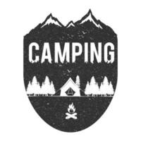 conception de t-shirt de camping, vecteur