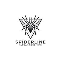 vecteur de conception de logo d'art de ligne d'araignée, idéal pour les inspirations de logo pour animaux de compagnie