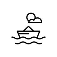 illustration vectorielle d'icône de mini bateau, icône de logo de transport de saison d'été avec style de contour vecteur