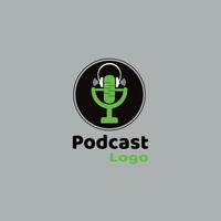 démonstration de podcast rectangle simple modifiable et conception d'illustration vectorielle de logo de forme arrondie. vecteur