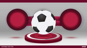 maquette de match de football et de football modèle de bannière de vecteur 3d gratuit