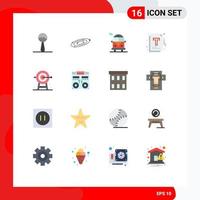 16 icônes créatives signes et symboles modernes du fichier d'optimisation de bus d'entreprise objectif pack modifiable d'éléments de conception de vecteur créatif