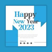 bonne année 2023 modèle d'affiche de conception de typographie de texte vecteur