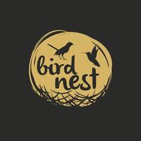 création de logo vectoriel de nid d'oiseau.