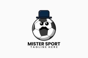 modèle plat moderne monsieur logo de football vecteur