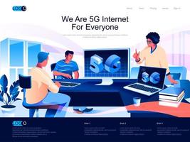 nous sommes une page de destination Internet 5g pour tout le monde vecteur