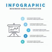 graphique entreprise défi marketing solution succès tactique ligne icône avec 5 étapes présentation infographie fond vecteur