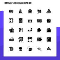 25 appareils électroménagers et jeu d'icônes de cuisine. modèle d'illustration vectorielle d'icône de glyphe solide pour le web et le mobile. idées pour entreprise. vecteur